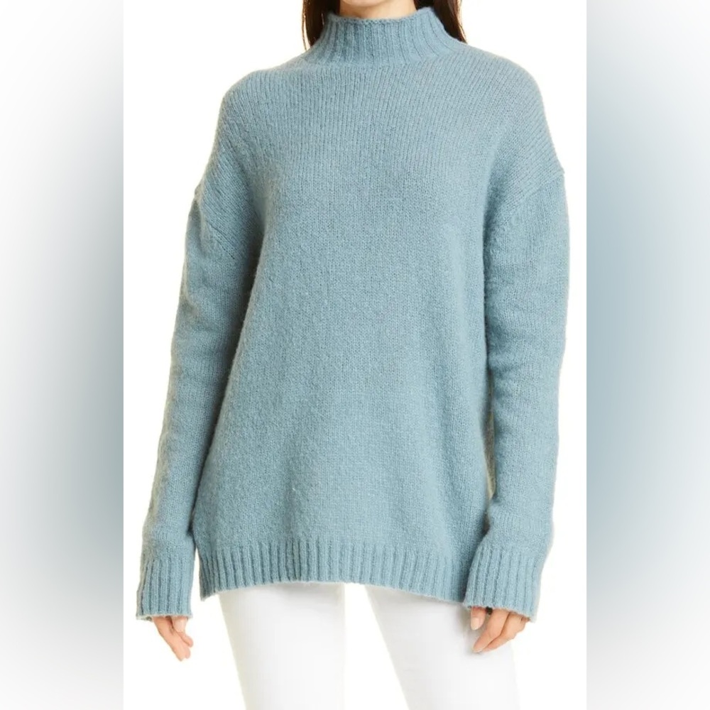 Jenni Kayne Alpaca Mockneck Pullover in Vintage Blue - Picture 5 of 11